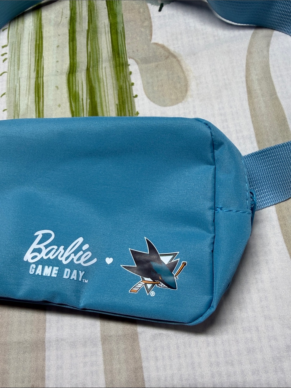 Barbie game day Sam Jose sharks logo Teal Sport Waist Bag - Picture 3 of 7